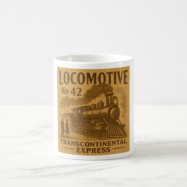 Caneca De Café Vintage Transcontinental Express Train Mug (Centro)
