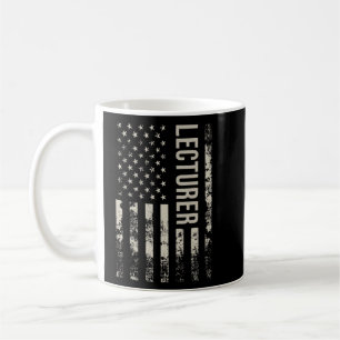 Caneca De Café Vintage US Flag Lecturer