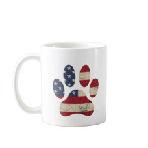 Vintage USA Flag 4° Do Julho Paw Dog Lover