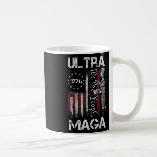 Caneca De Café Vintage Usa Flag Ultra Gun Usa 4 De Julho Trump 2