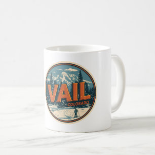 Caneca De Café vintage Vail colorado ao ar livre inverno neve esq