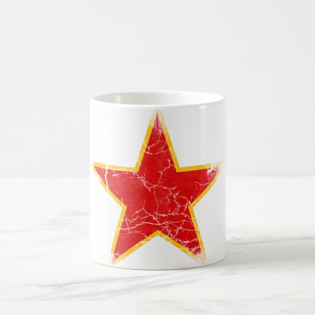 Caneca De Café Vintage vermelho comunista da estrela (Centro)