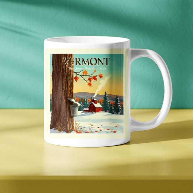 Caneca De Café Vintage Vermont (Criador carregado)
