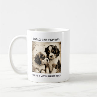 Caneca De Café Vintage vibes, amor peludo: Puppy Love