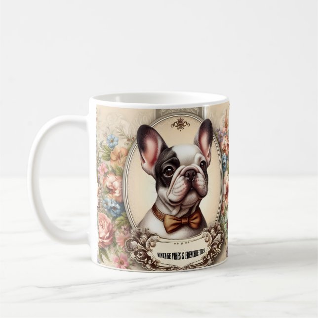 Caneca De Café Vintage Vibes & Frenchie Gravatas (Esquerda)