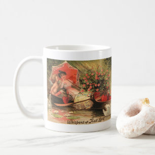 Caneca De Café Vintage Victorian Valentine Day Cherub com Coraçõe