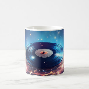 Caneca De Café Vintage vinil record com estrelas