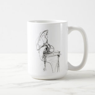 Caneca De Café Vintage Vinyl Record Sketch