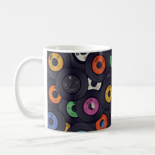 Caneca De Café Vintage Vinyl Records Music Background