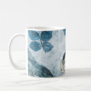 Caneca De Café Vintage Watercolor Poppies Lilares Florais