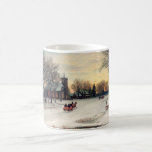 Caneca De Café Vintage Winter Christmas por cavalo e carruagem<br><div class="desc">Vintage Winter snowscape,  paisagem de Natal,  por carruagems movidas por cavalos</div>