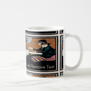 Caneca De Café Vintage Woman Adicionar Texto