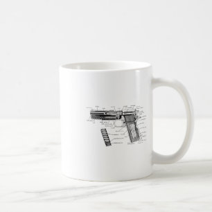 Caneca De Café Vintage World War 1 E 2 Colt 1911 Diagrama De Part