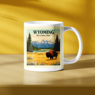 Caneca De Café Vintage Wyoming