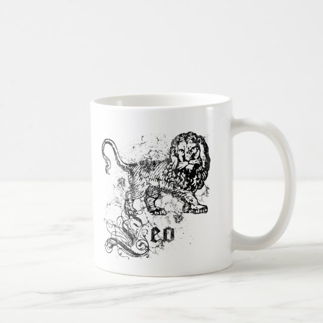 Caneca De Café Vintage Zodiac Leo (Direita)