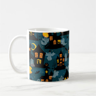 Caneca De Café Vintagem de Halloween, bairro assombrado