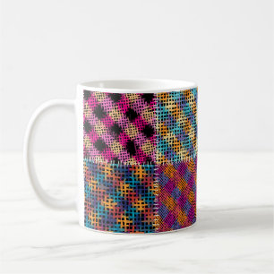 Caneca De Café Vintagem de quadrados de Canvas grosseira