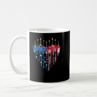 Caneca De Café Violão de Coração de Sinalizador Americano