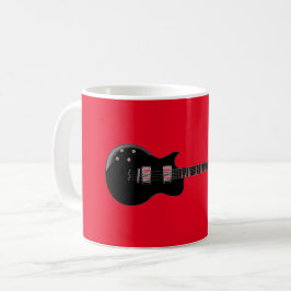 Caneca De Café Violão Elétrico de Pop Negro Vermelho