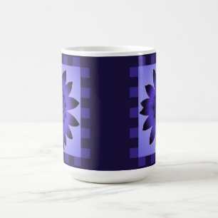 Caneca De Café Violet Daisy Flower, Stripes de padrão - Mug