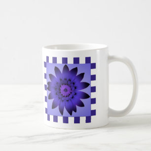 Caneca De Café Violet Daisy Flower, Stripes de padrão - Mug