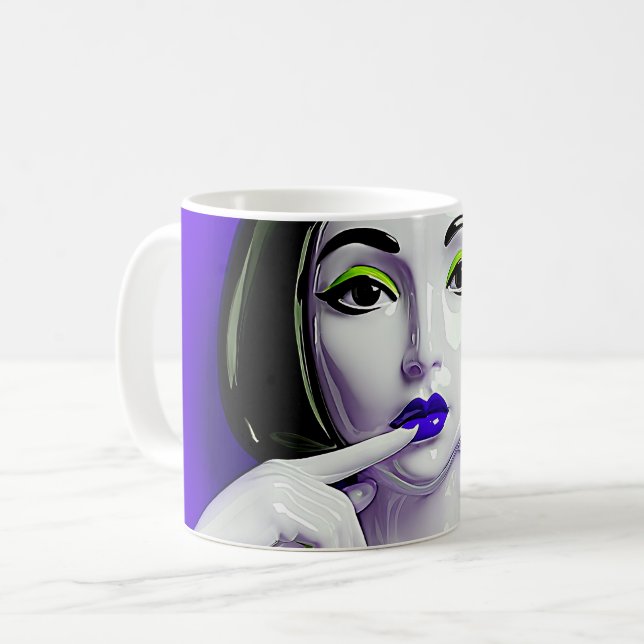 Caneca De Café Violet Glam Muse (Frente Esquerda)