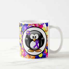 Caneca De Café Violet Ribbon Penguin, Linfoma Hodgkin
