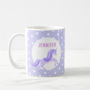 Caneca De Café Violet Unicorn Mug para Crianças