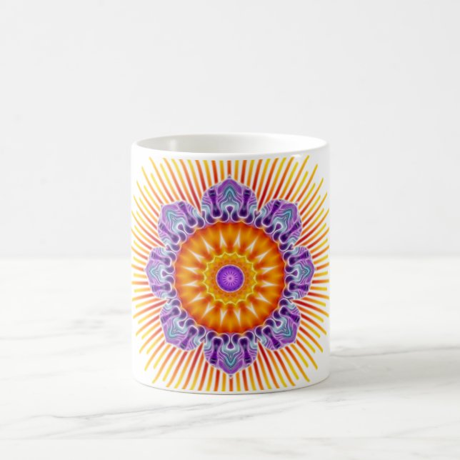Caneca De Café Violeta amarela de Mandala (Centro)