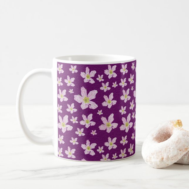 Caneca De Café Violeta de água (Com Donut)