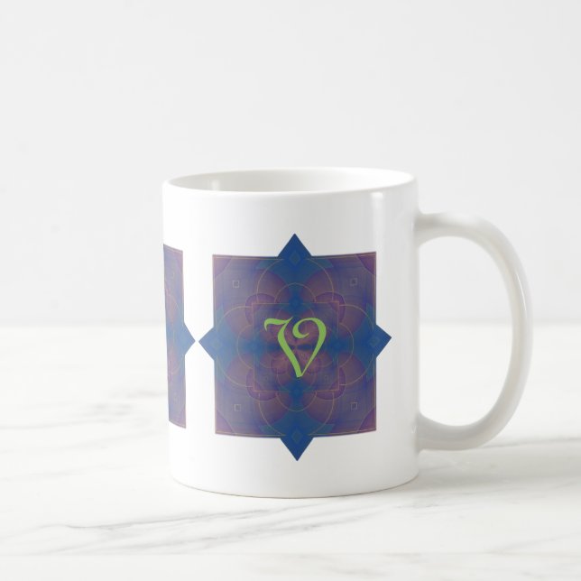 Caneca De Café Violeta Kaleidoscope Mandala (Direita)
