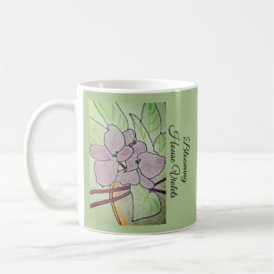 Caneca De Café Violetas Domésticas em Flor