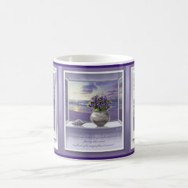 Caneca De Café violetas em vidro luar