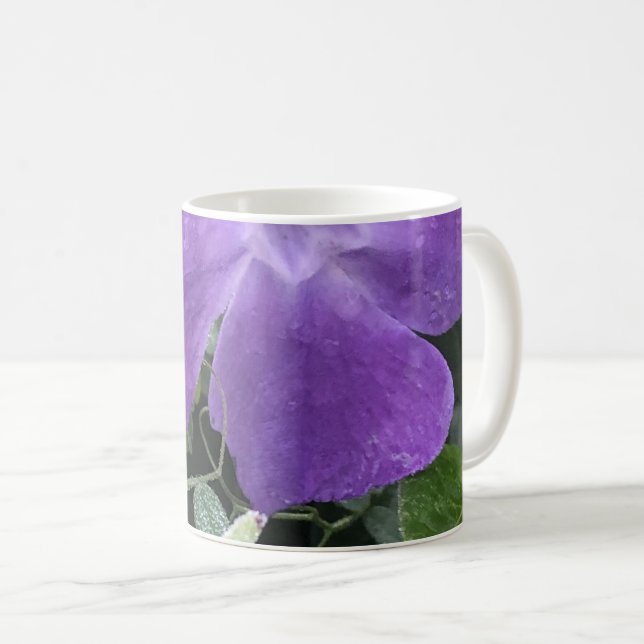 Caneca De Café Violetas Empolvilhadas (Frente Esquerda)