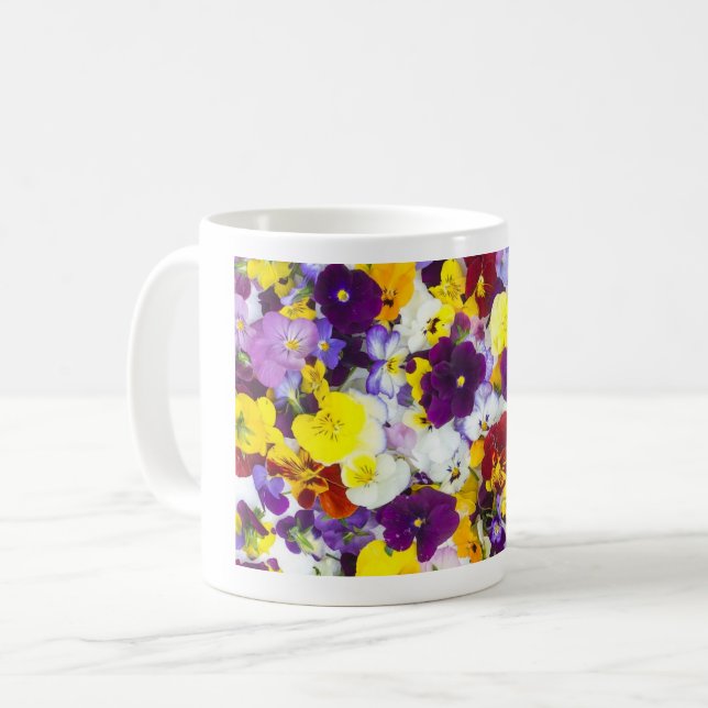 Caneca De Café Violetas, Lavanda, Tema Rosa (Frente Esquerda)