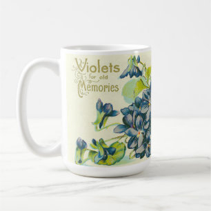 Caneca De Café Violetas Para Memórias Antigas