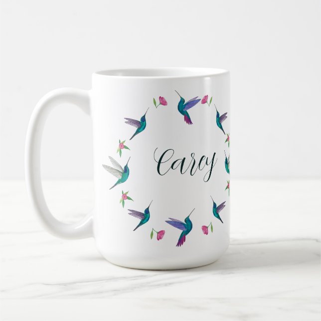 Caneca De Café Violetear Hummingbird Mexicano Personalizado (Esquerda)