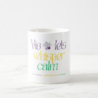 Caneca De Café Violets Whper Calm - Impressão de Arte Floral Bilí