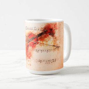 Caneca De Café Violin Sheet Music Mug 15 oz