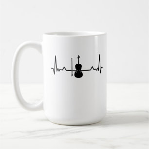 Caneca De Café Violin Viola Cello Heartbeat Presentes