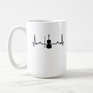 Caneca De Café Violin Viola Cello Heartbeat Presentes
