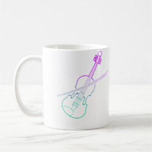 Caneca De Café Violinista Colorido Orquestra de Música Clássica V