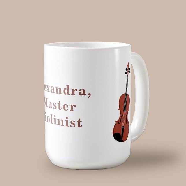 Caneca De Café Violino Acústico (Violin Coffee Mug)