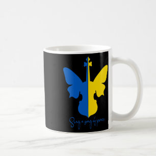 Caneca De Café Violino Borboleta Ucraniana Paz Na Ucrânia Música