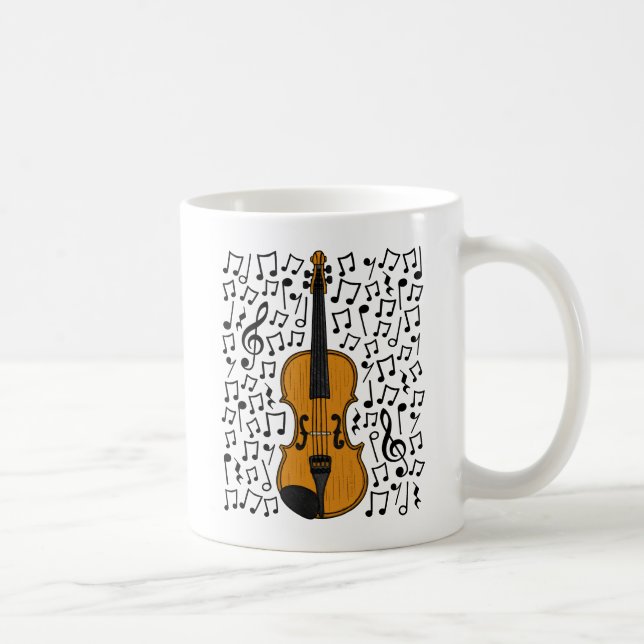 Caneca De Café Violino Com Notas Musicais, Professora De Música V (Direita)