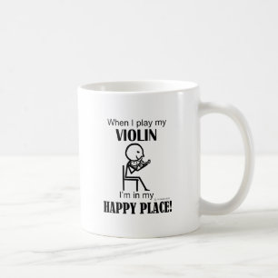 Caneca De Café Violino, eu estou em meu lugar feliz