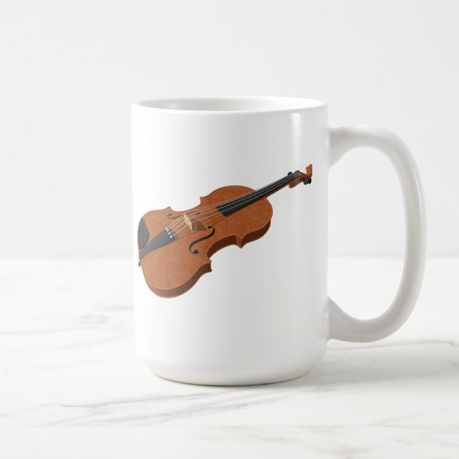 Caneca De Café Violino: modelo 3D: (Direita)