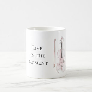 Caneca De Café Violino Rosa Rubor