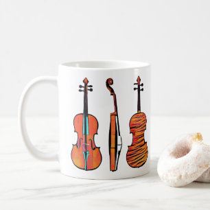 Caneca De Café violinos rabeca instrumentos musicais originais ar
