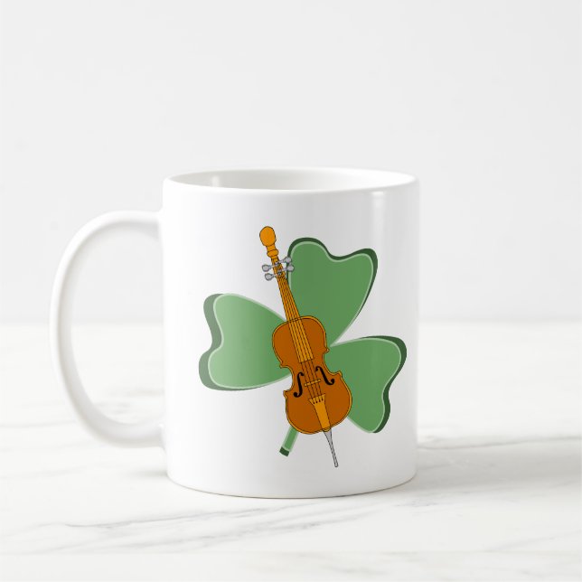 Caneca De Café Violoncelo Shamrock (Esquerda)